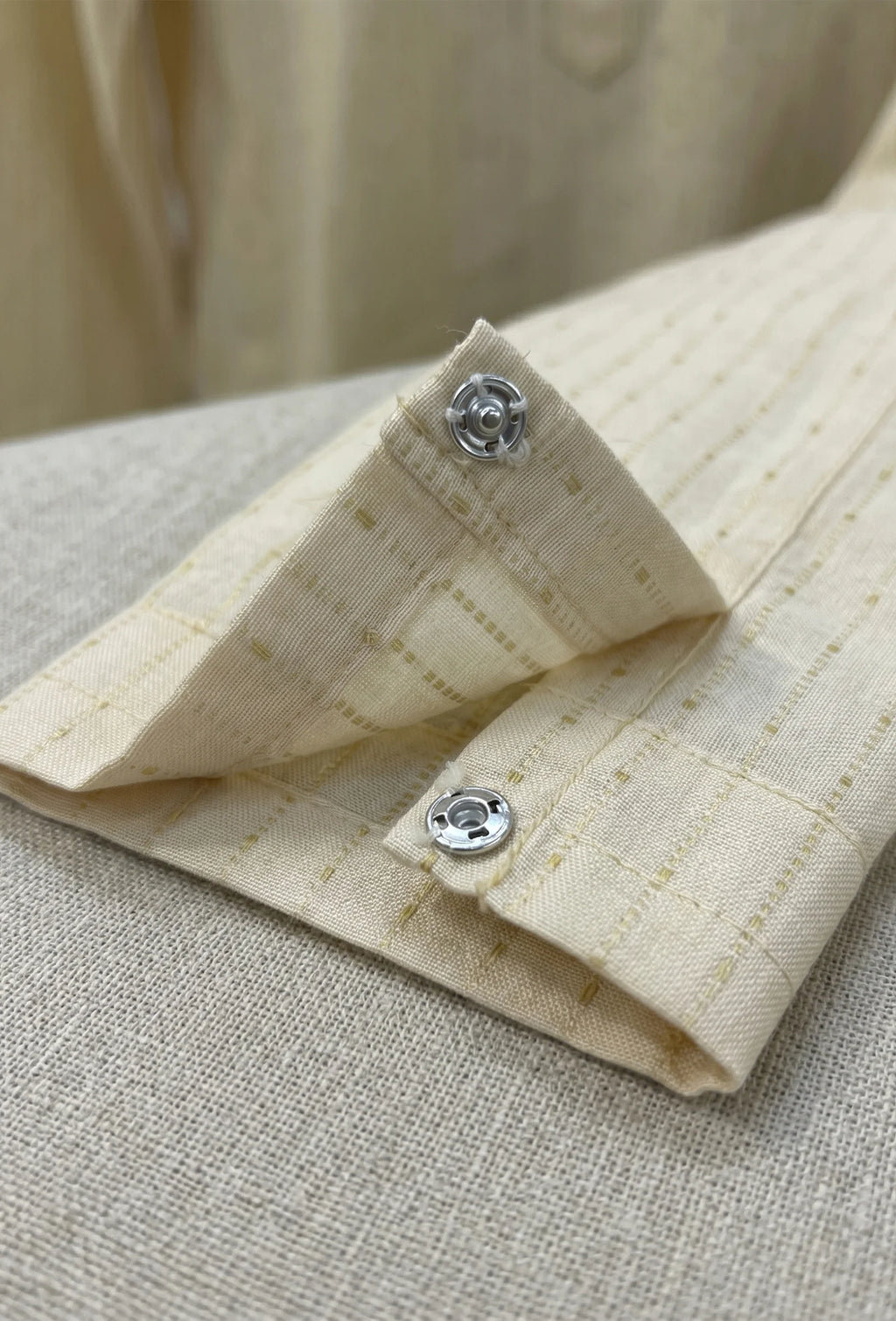 Set of 2: Off-White Cotton Silk Flared Kurta with Straight Pant Set