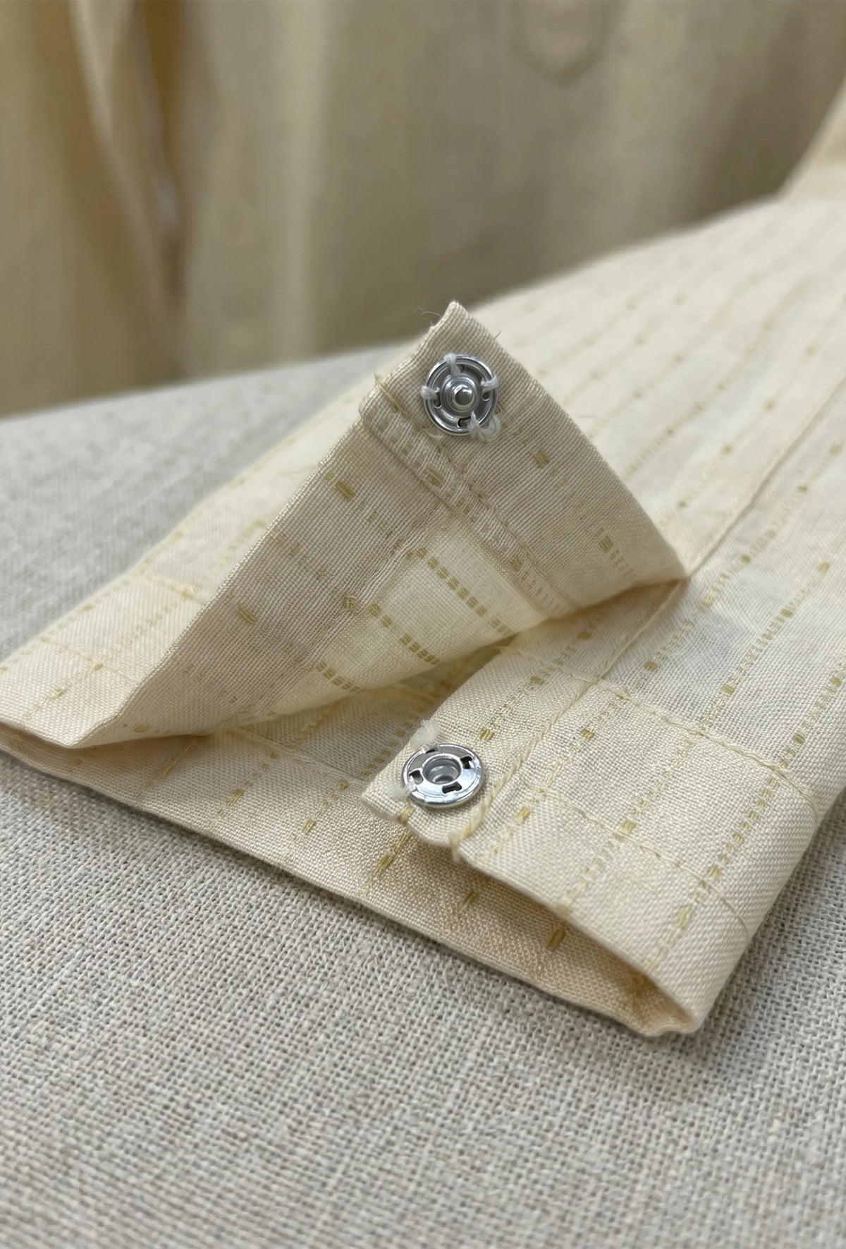 Set of 2: Off-White Cotton Silk Flared Kurta with Straight Pant Set
